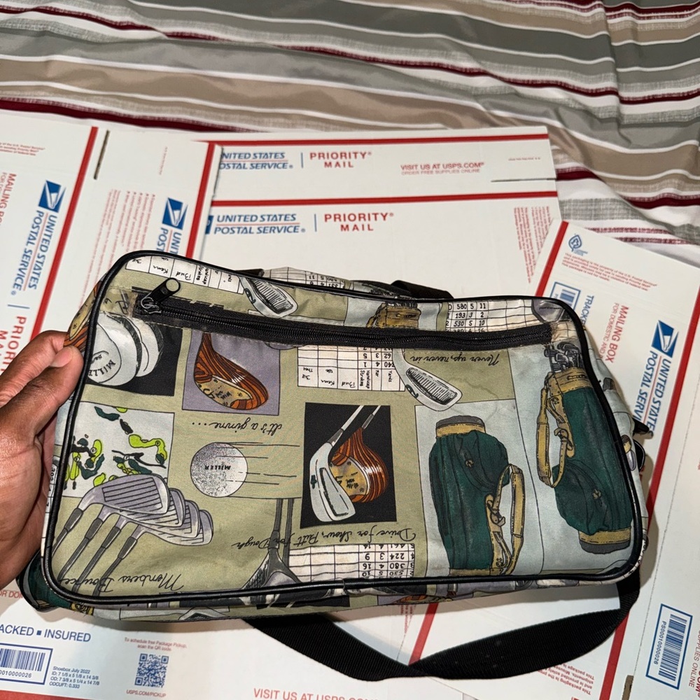 Vintage Golf Print Duffel Bag
